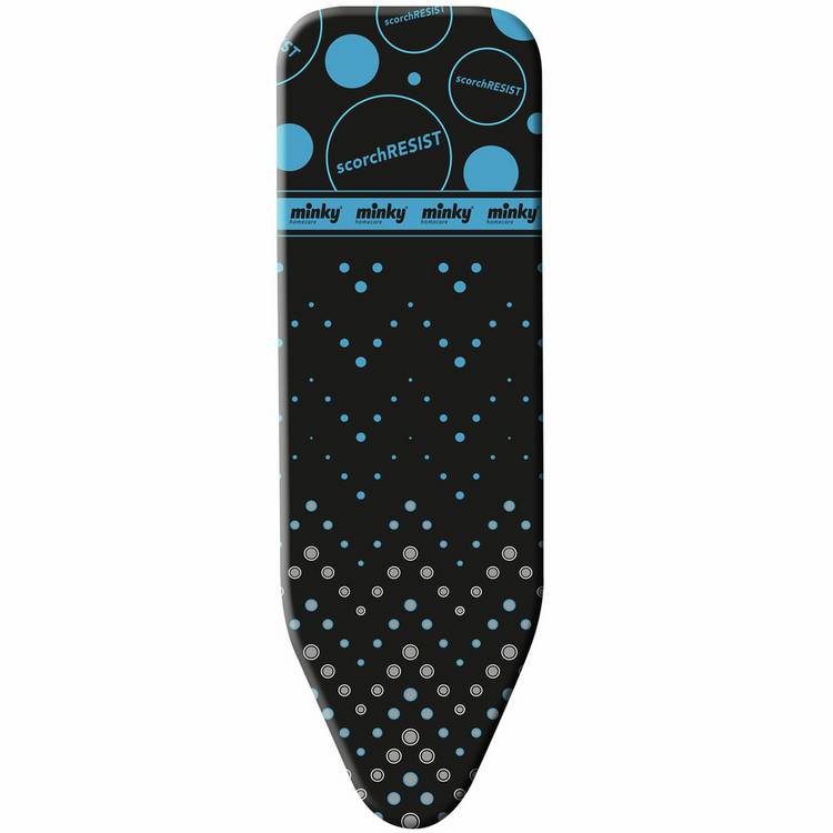 Minky 122x38cm Scorch Resist Ironing Board Cover- Black