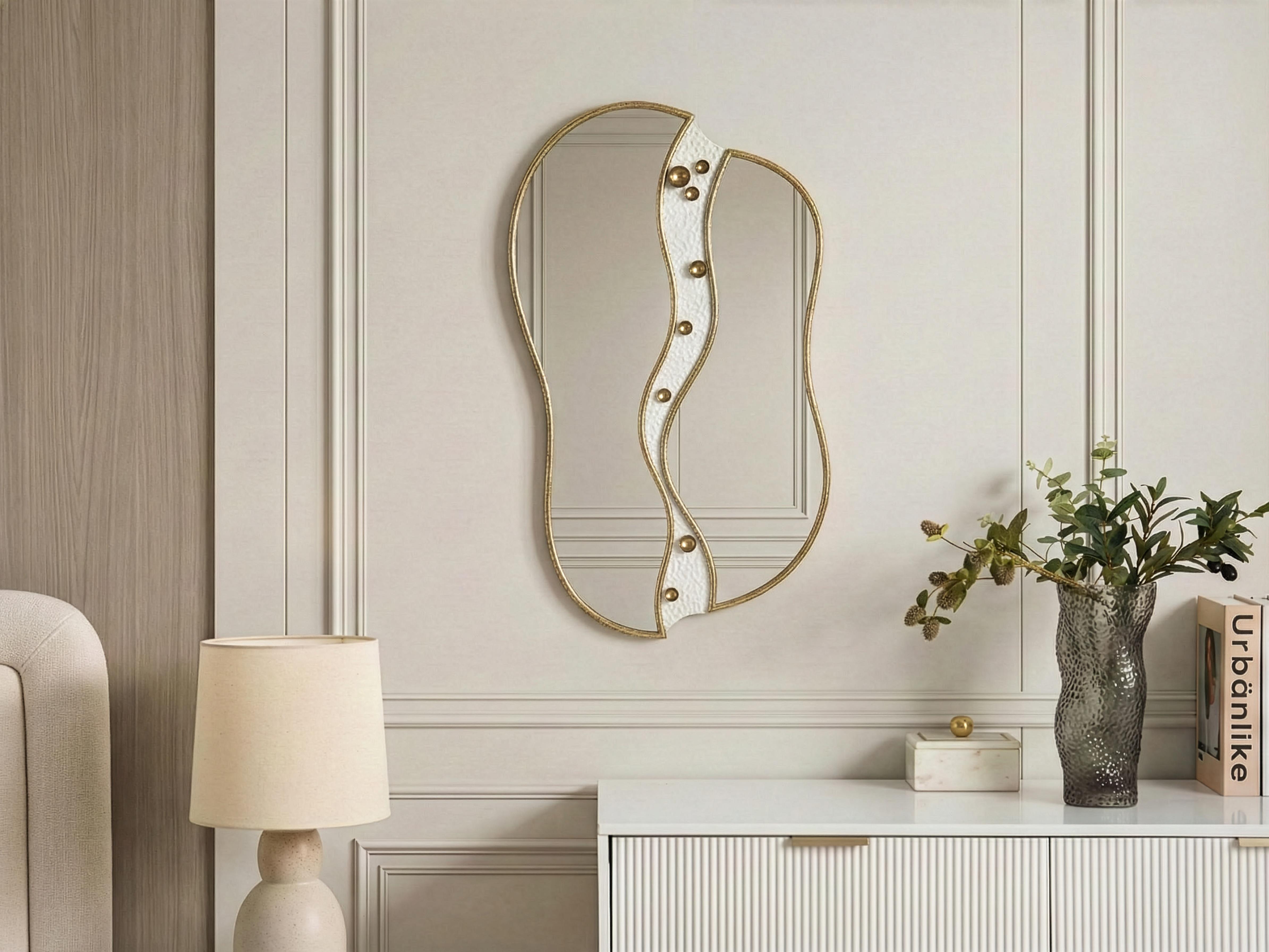 Wall Mirror TAWLEY 45 cm 76 cm Metal Gold