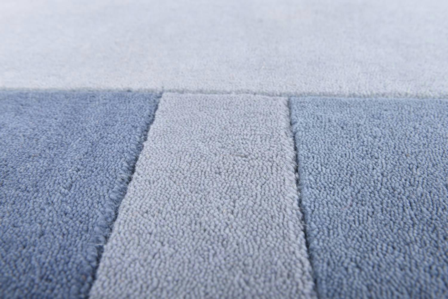 ROYAL GANGES - Tapis gabbeh floral en laine naturelle bleu clair 70x140 cm