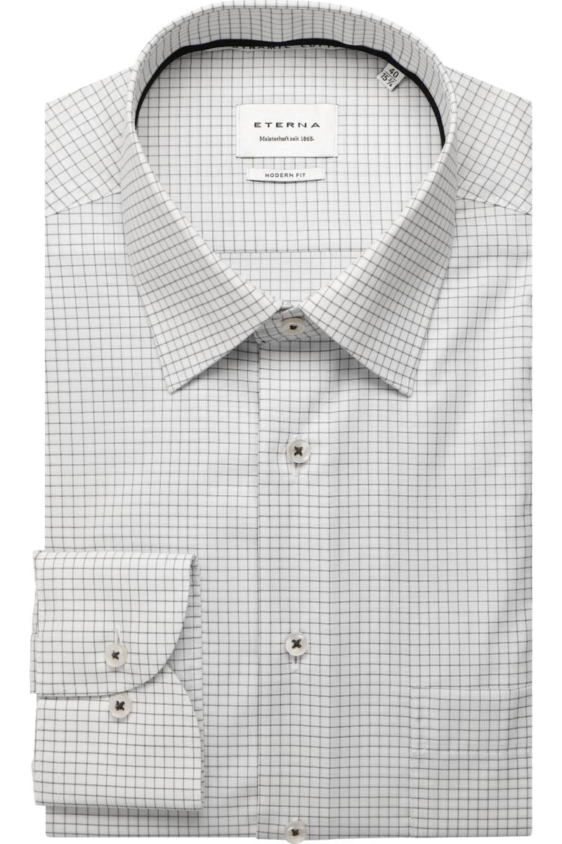 ETERNA Modern Fit Dynamic Cotton Hemd grau, Kariert