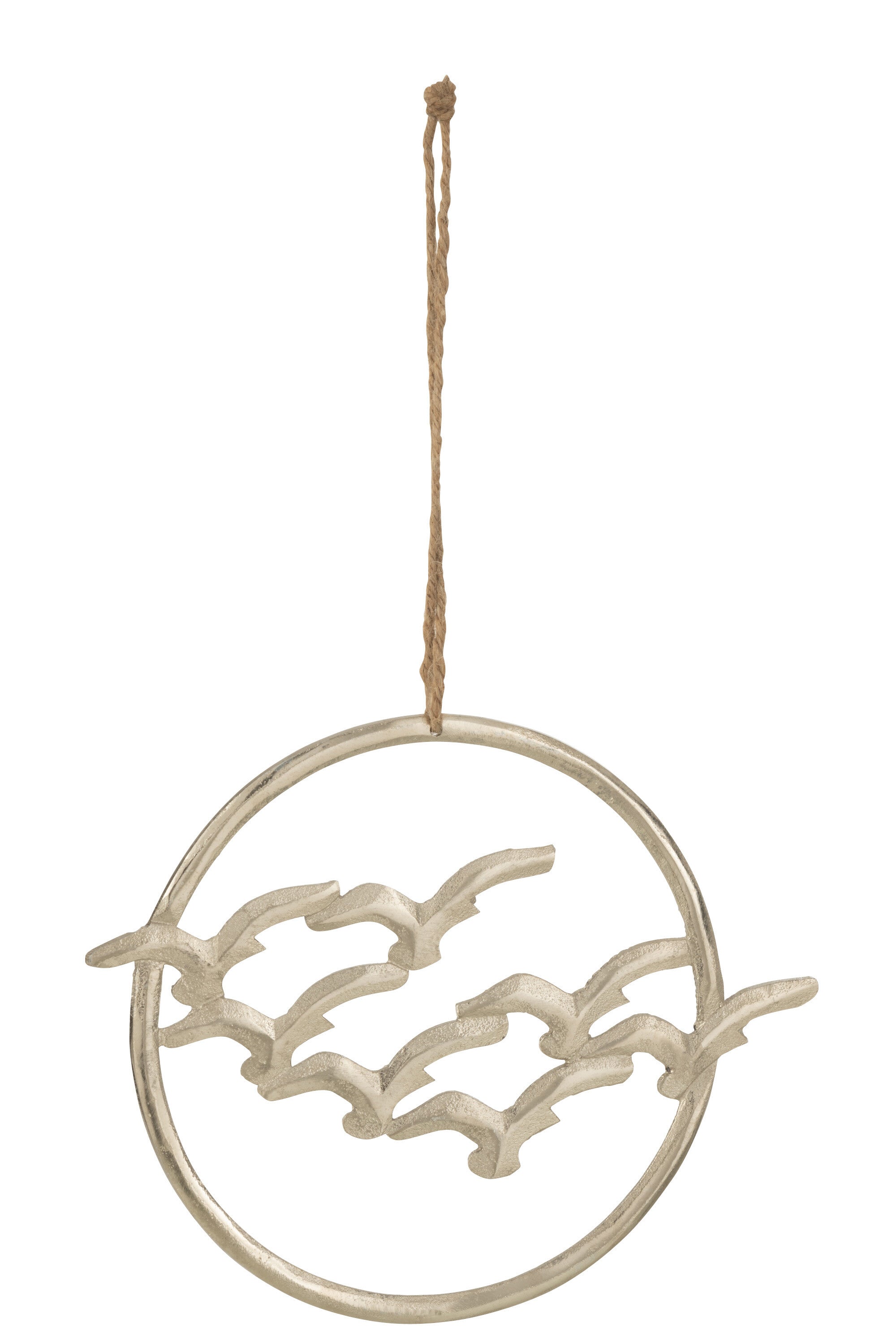 J-Line hanger Vogels Cirkels - aluminium - zilver - 3 stuks