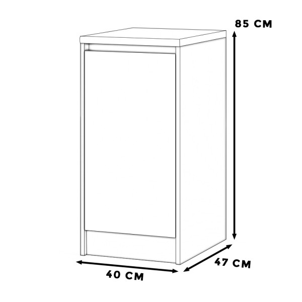 Szafka kuchenna stojąca bella 40cm szary mat biały mat