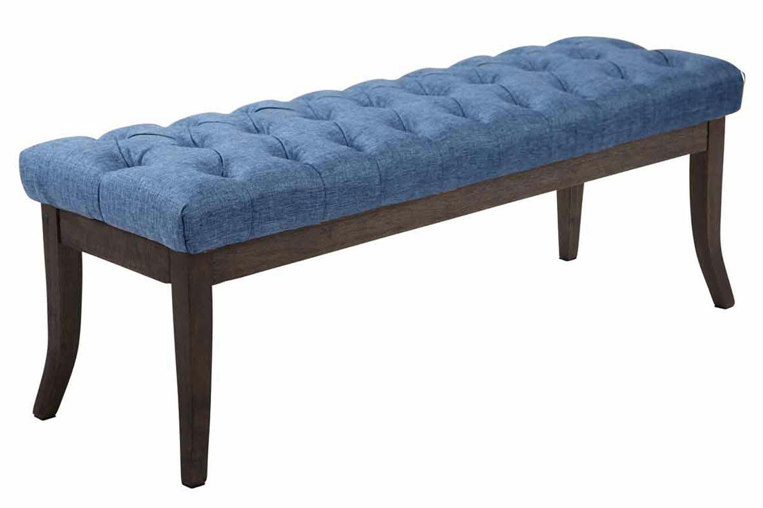 RAMSES - Banquette avec pieds en bois assise en tissu Bleu