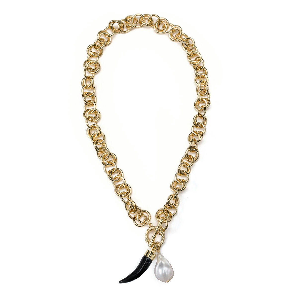 Collier chaîne et pendentifs
