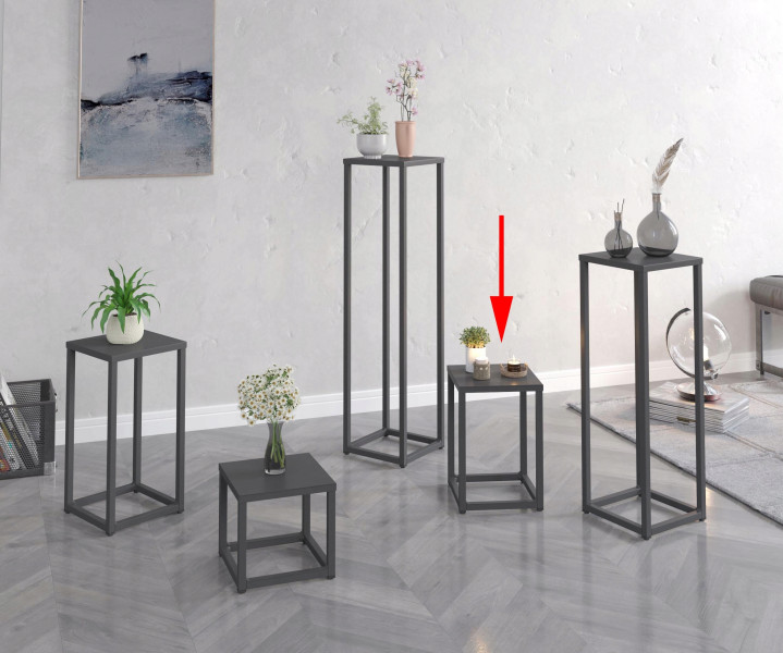 Nowoczesny Stojak Na Kwiaty 20x20x27 Loft Salon Czarny