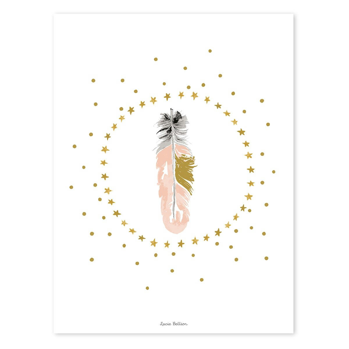 FLAMINGO - Affiche plume en Papier Rose