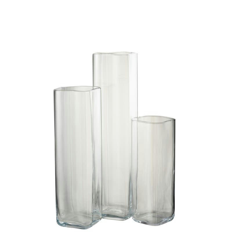 DROIT - Vase carré transparent H52cm
