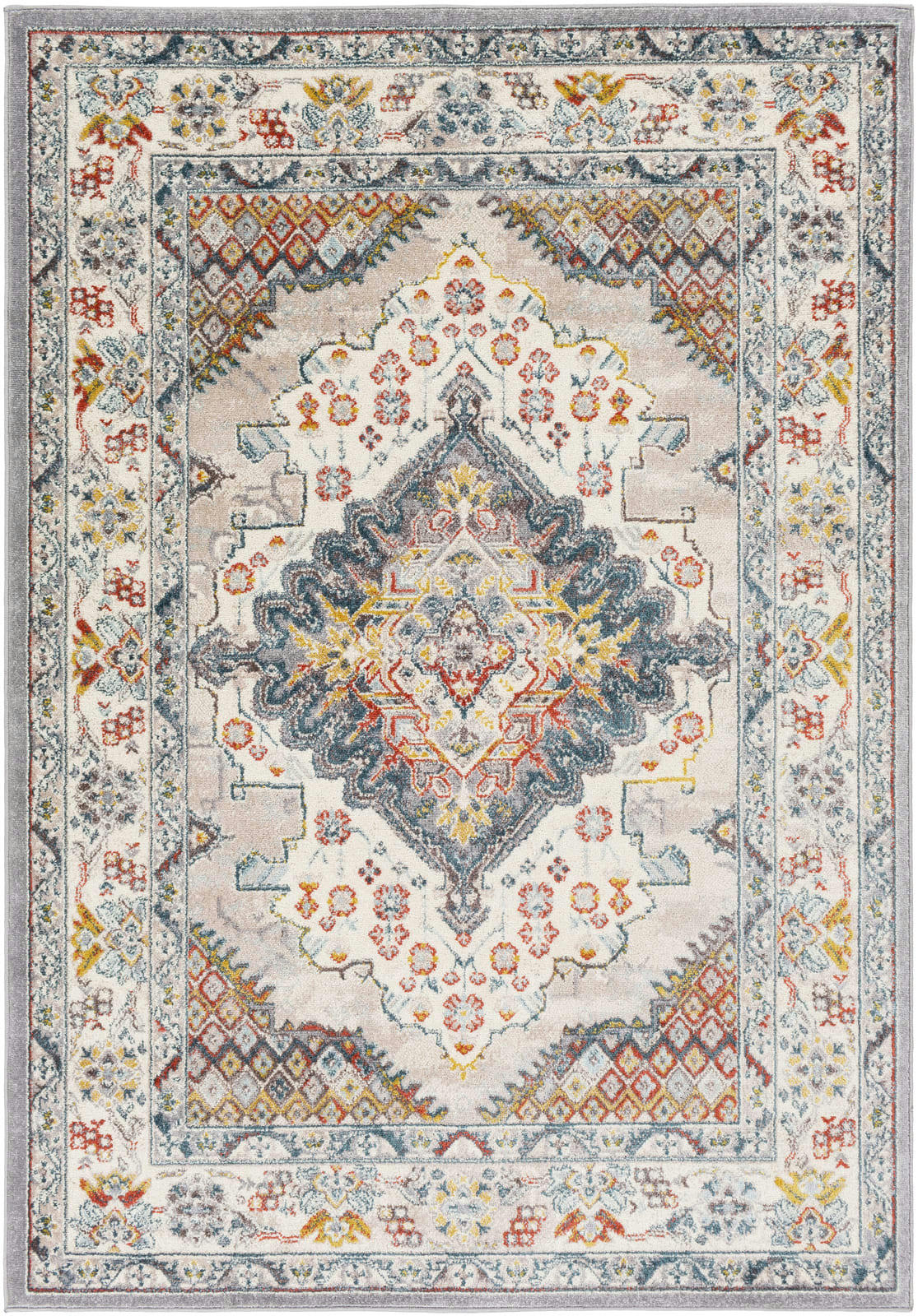 JADE - Tapis Vintage Oriental Multicolore/Taupe 160x213