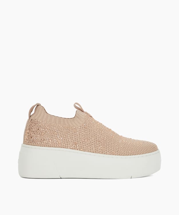 Elements Blush - Embellished Flatform Sock Trainers