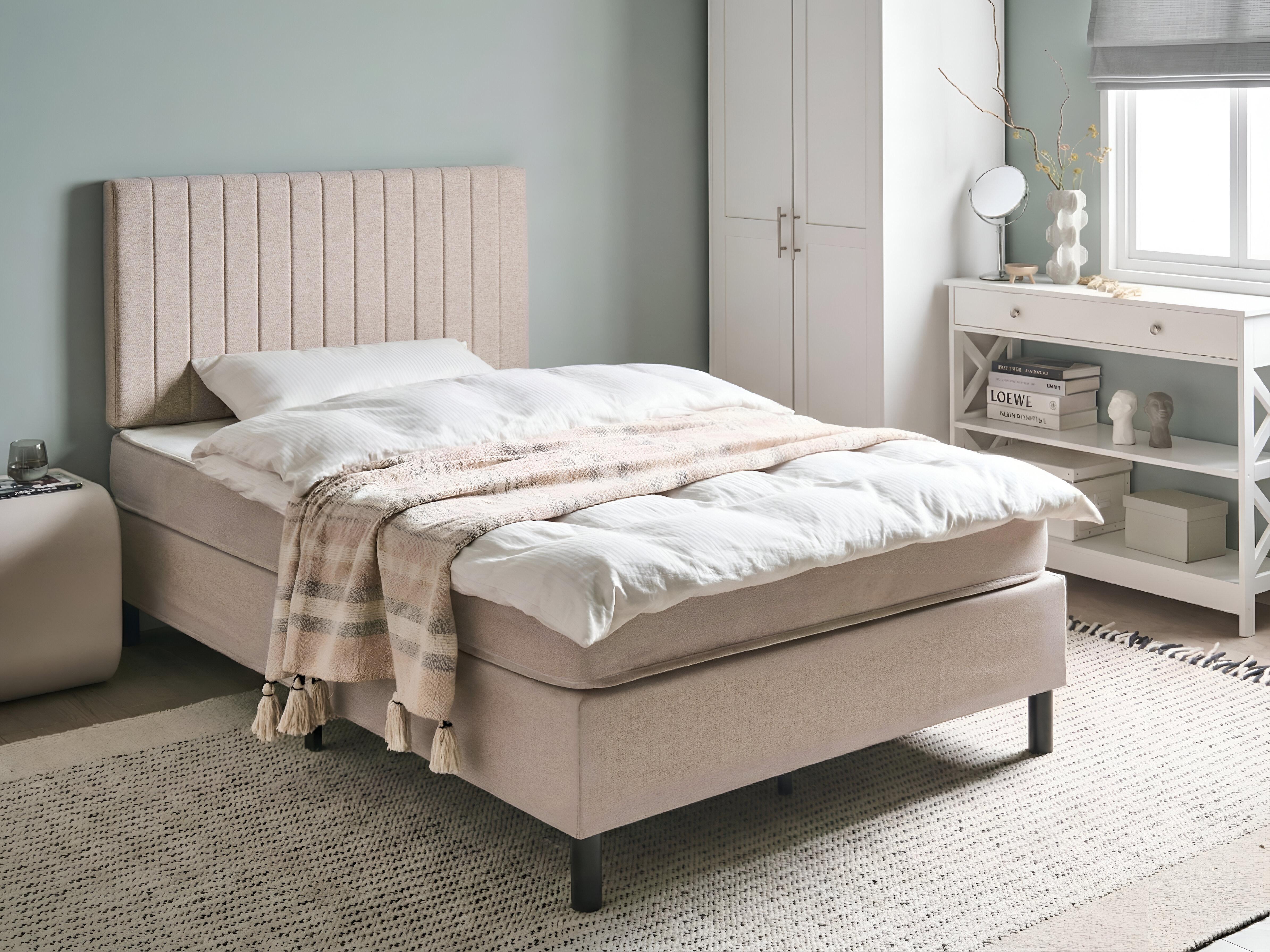 Divan Bed Fabric COUNTESS 120 x 200 cm (EU Small Double) Beige