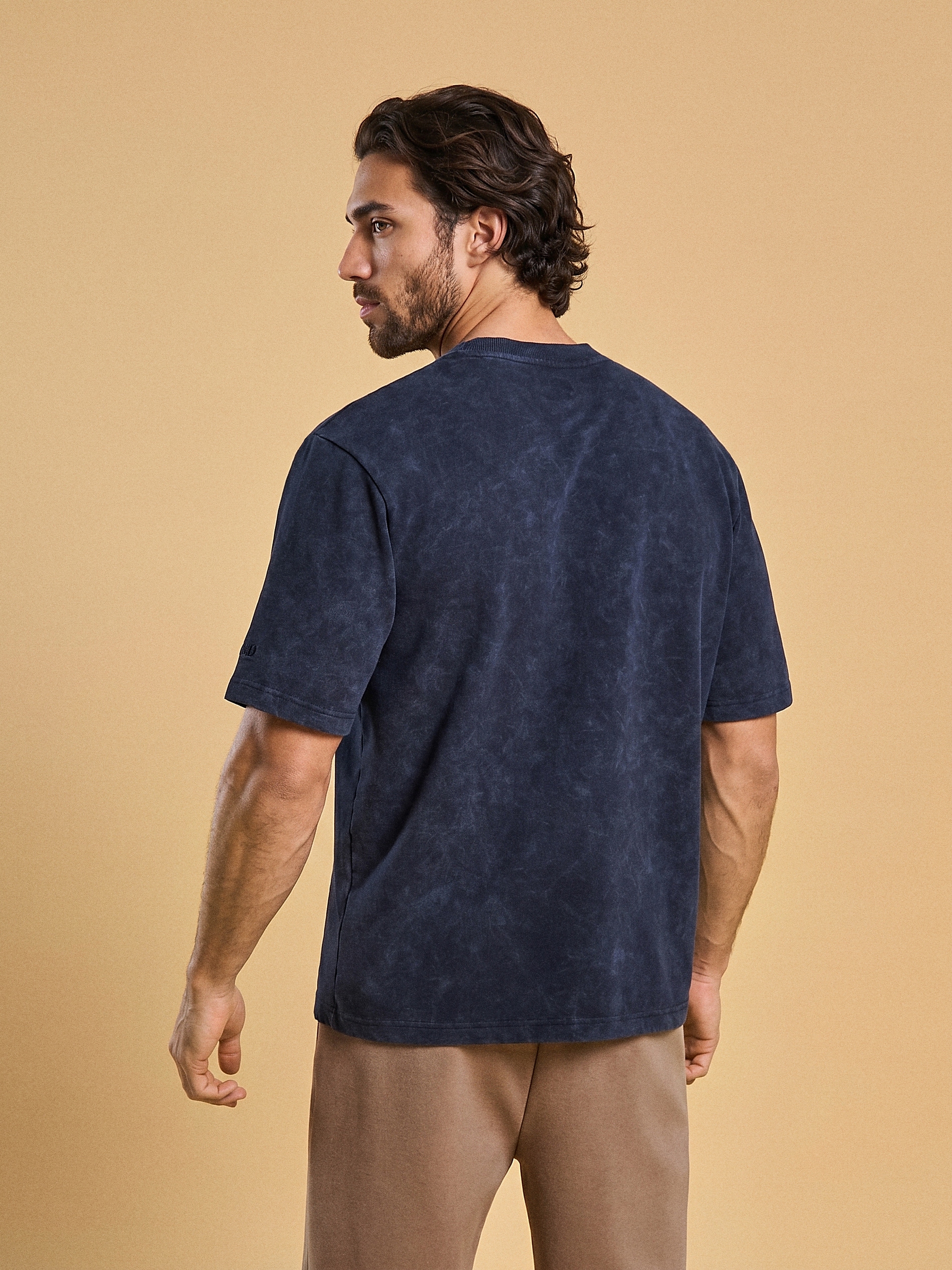 Bluza z krótkim rękawem z dzianiny terry z efektem mineral wash
