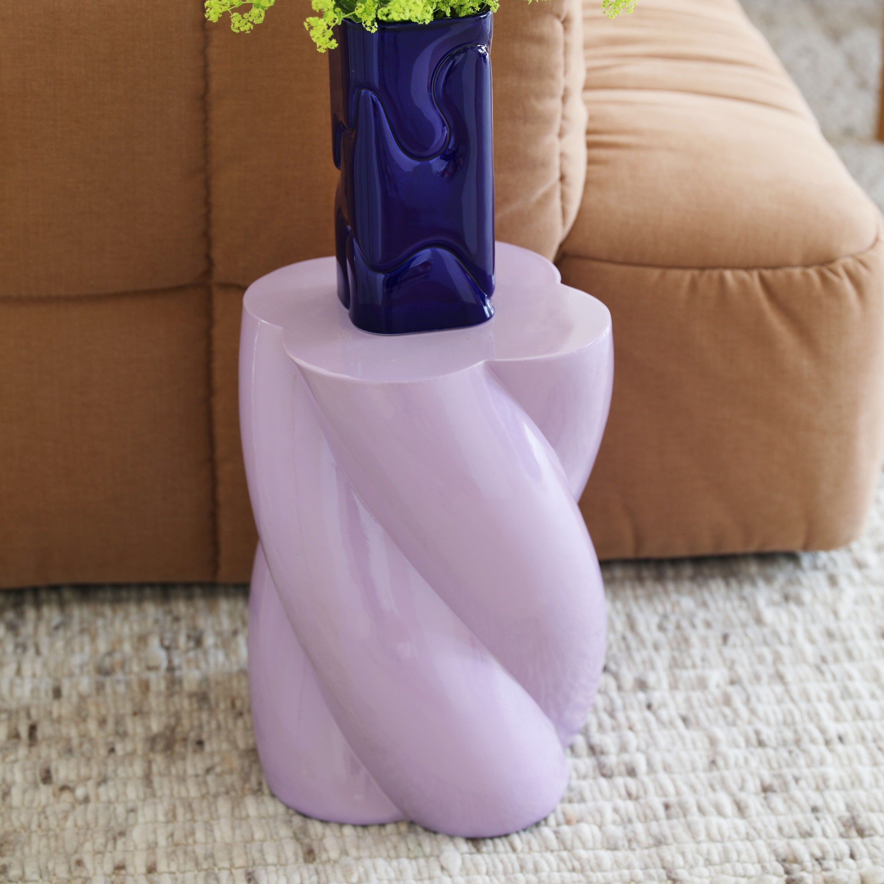 &k amsterdam Pillar Marshmallow Bijzettafel H 40 cm - Lila