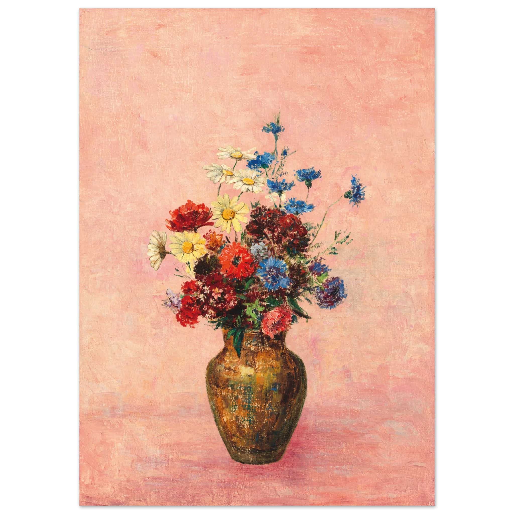 Artfulprints Poster Bloemen in vaas 4  - 50x70 cm - Roze