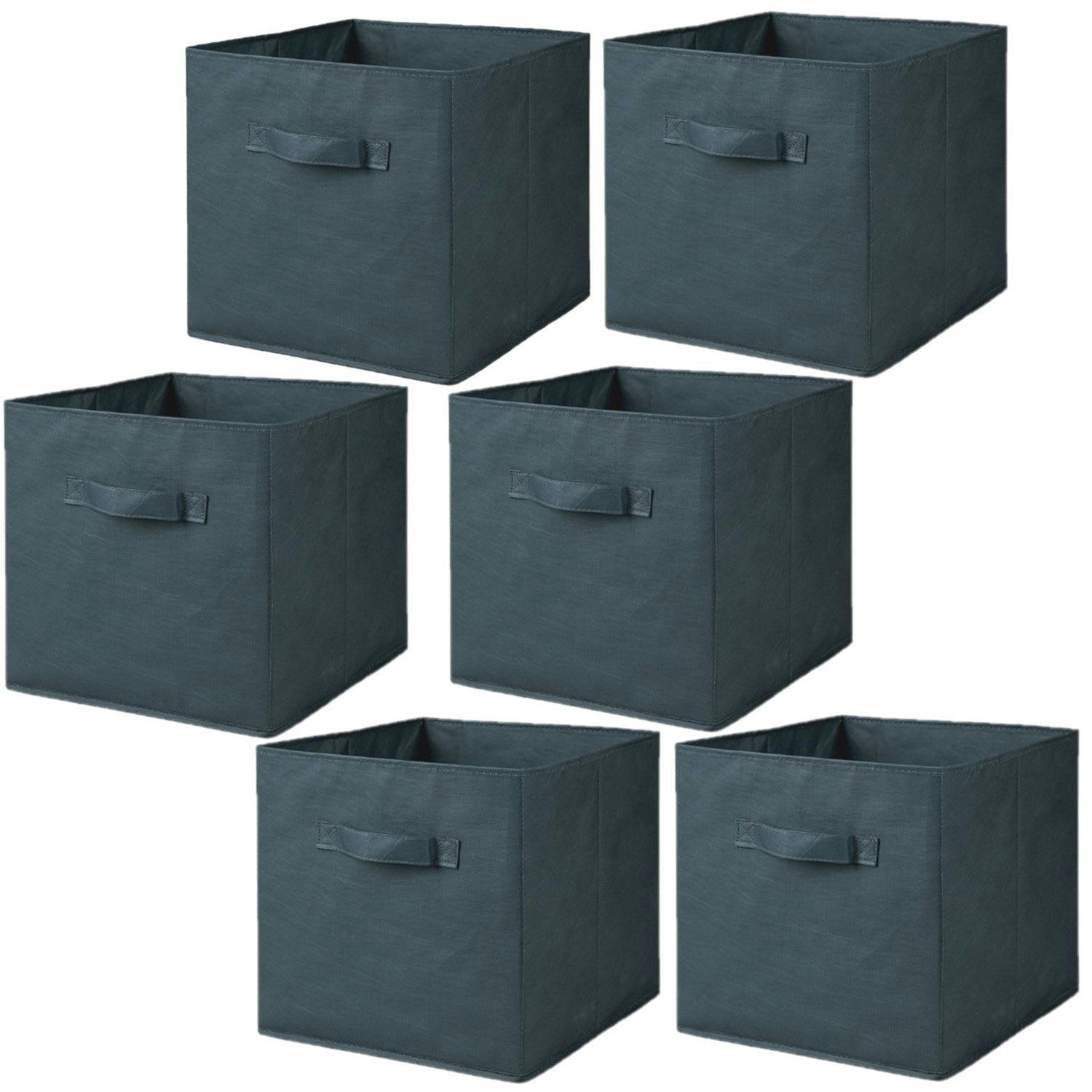 - Lot de 6 cubes de rangement pliables en polypropylène avec poignée