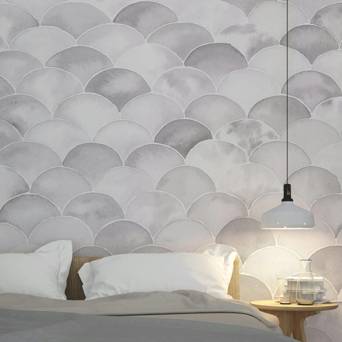 - Papier peint panoramique écailles monochrome 510 x 250 cm