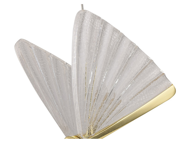 Lampa wisząca Mariposa motyl LED szklana złota