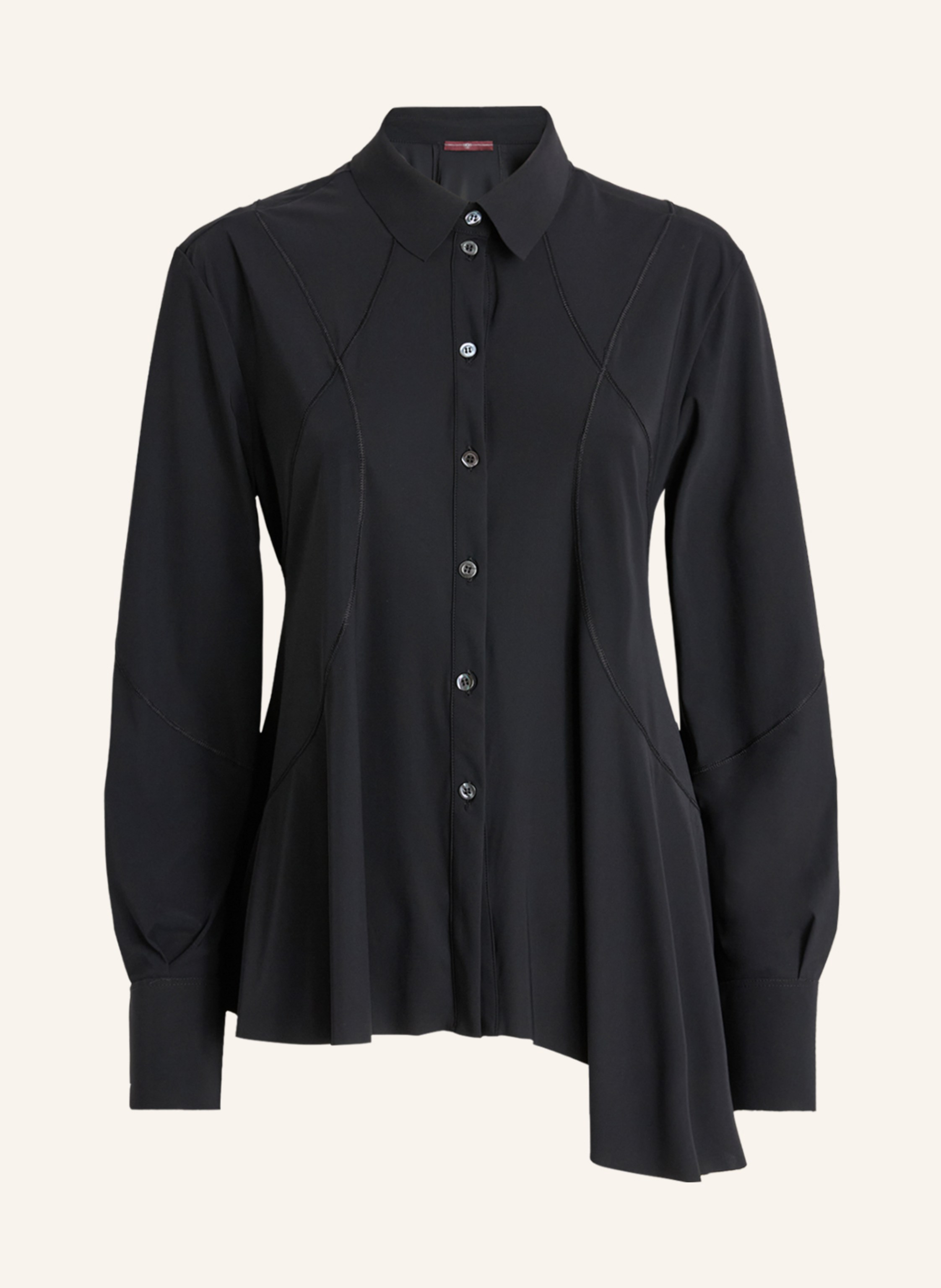 HIGH DEBONHAIR - Schwarze Bluse aus Sensitive® mit Sichtbrennen﻿