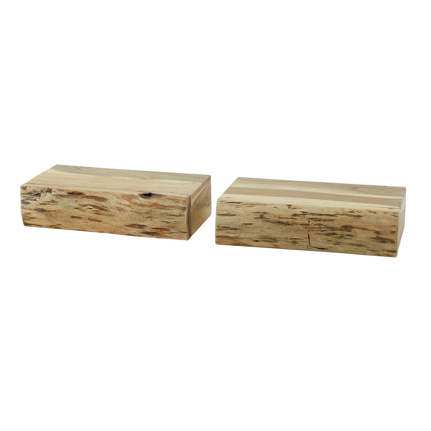 Giga Meubel Nachtkastje Tree L - Naturel - Set van 2 - 40x10x20cm