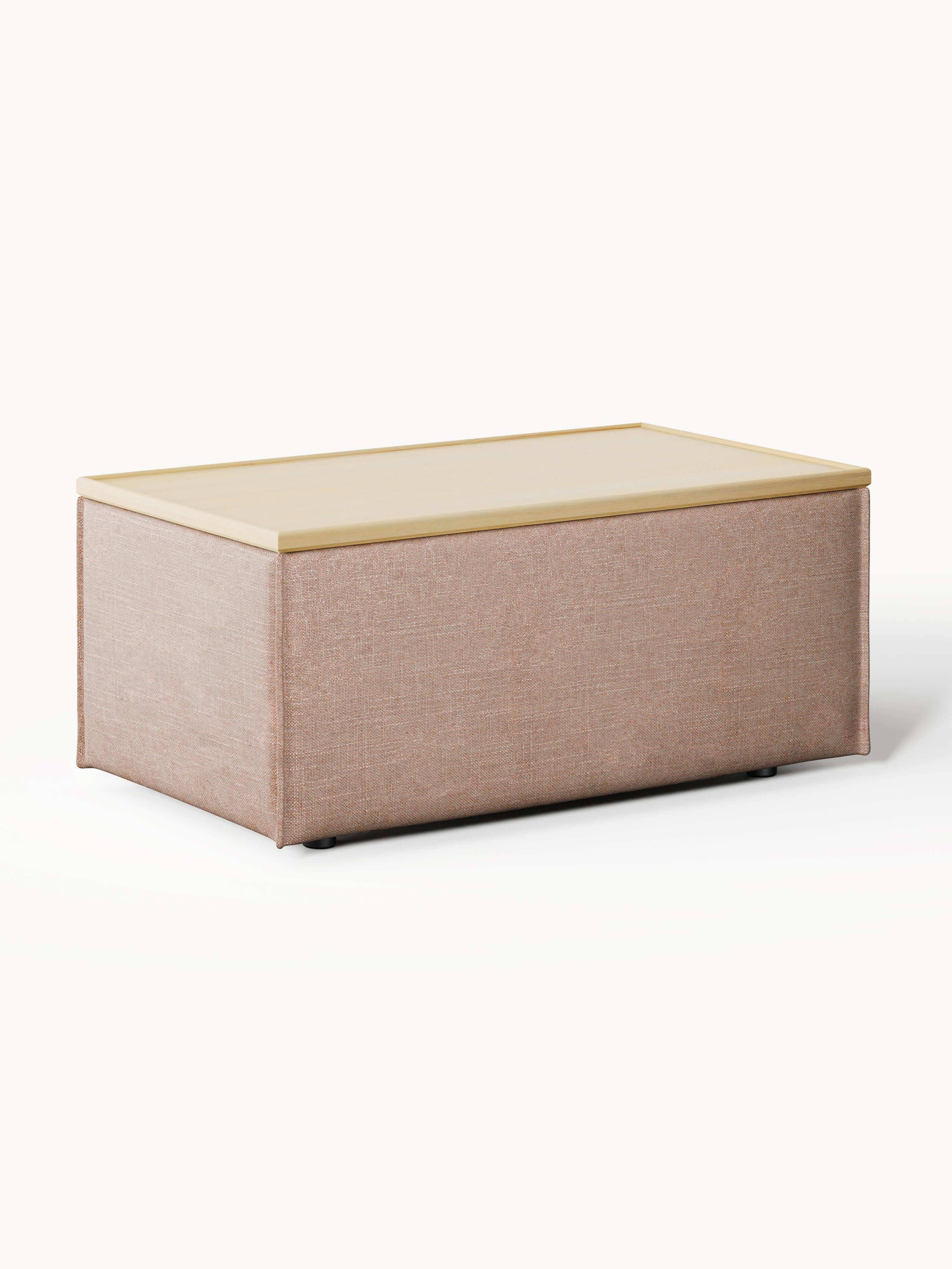 Sofa-Hocker Lennon aus Leinen-Mix mit Stauraum