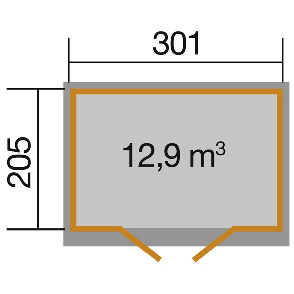 Gartenhaus »218 Gr.2«, Holz, BxHxT: 320 x 234 x 235 cm (Außenmaße inkl. Dachüberstand)