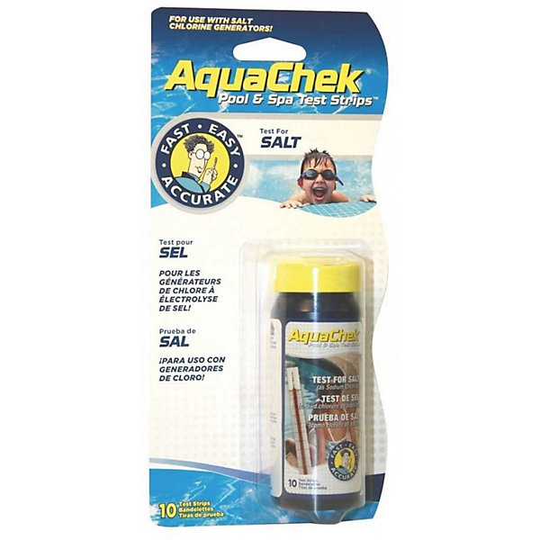 Kit complet AQUACHEK spécial électrolyse - 10 bandelettes Sel et 10 bandelettes Yellow.