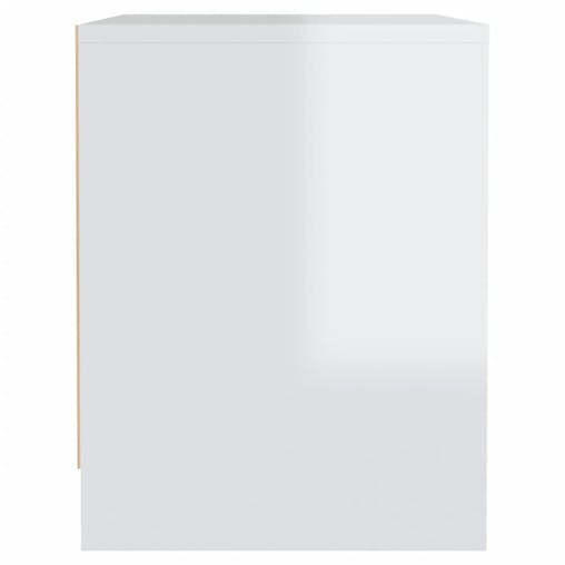 NNEVL Bedside Cabinet High Gloss White 45x34x44.5 cm Chipboard