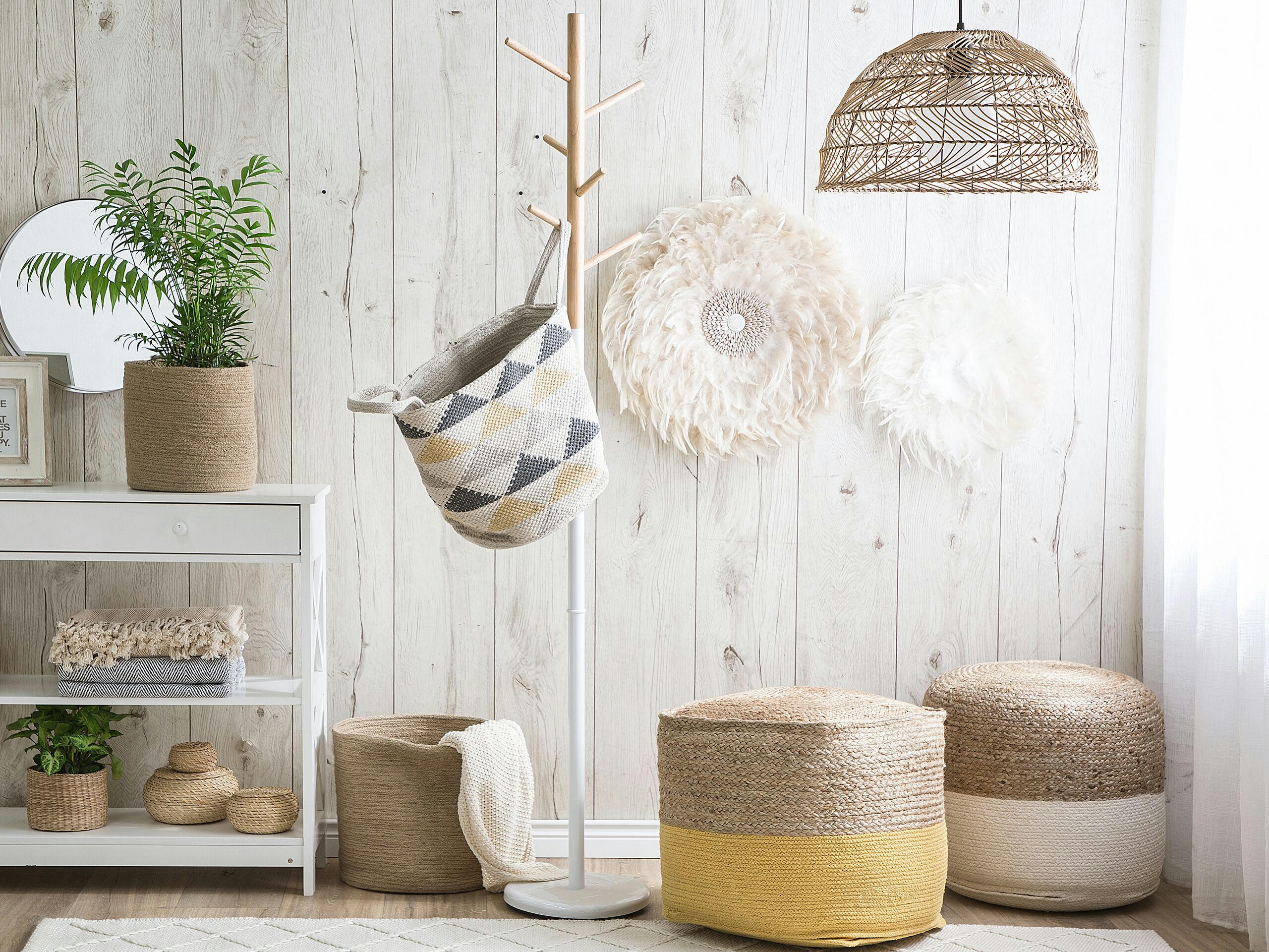 ARTIGALA - Lot de 3 corbeilles en textile beige