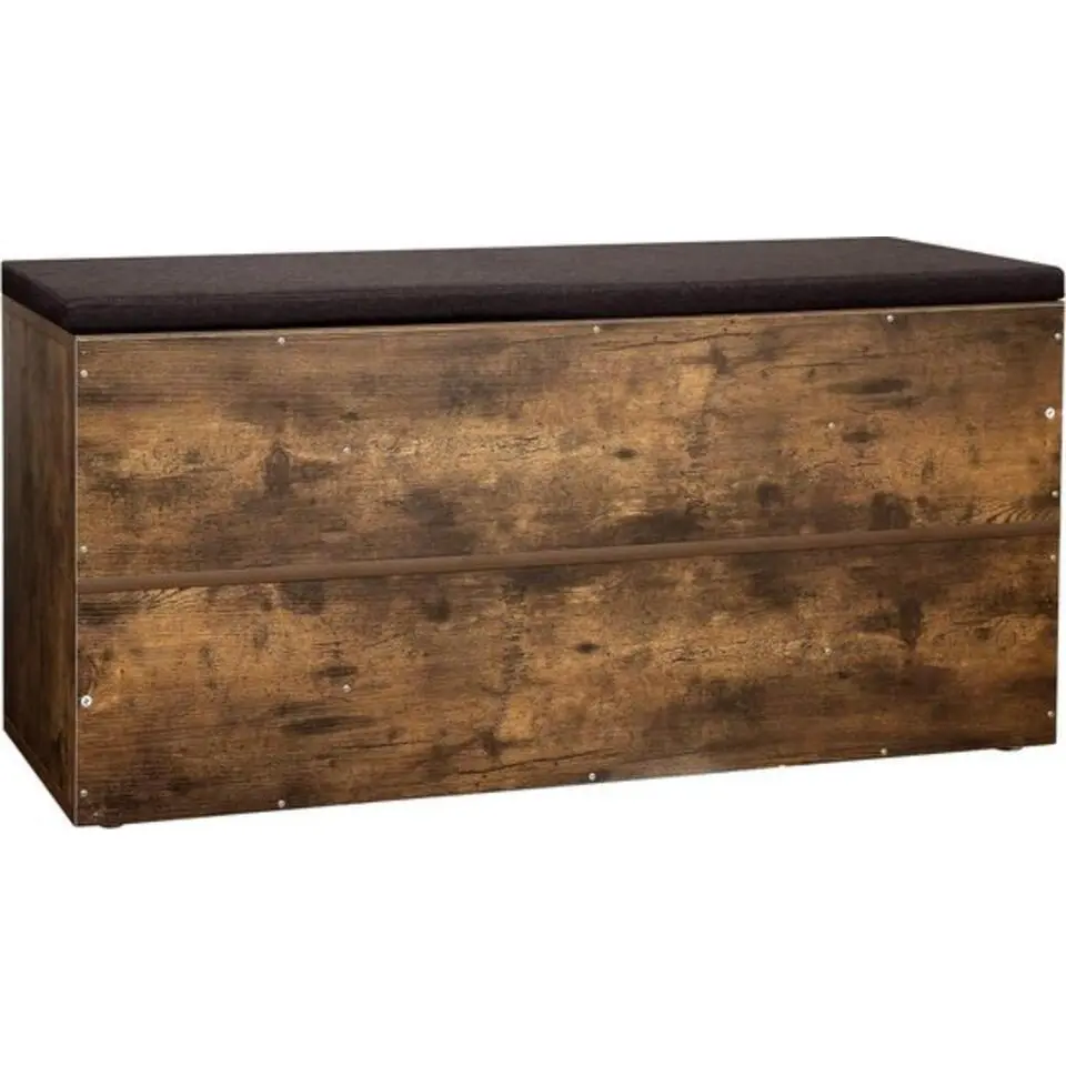 Parya Home Schoenenkast met Zitvlak - Zwart en Rustiek Bruin