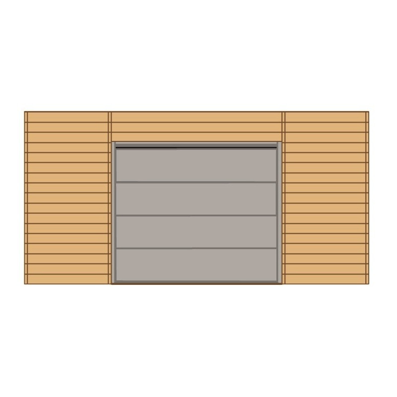 Paroi frontale avec porte de garage sectionnelle pour carport 4,8 x 2,45 m SOLID