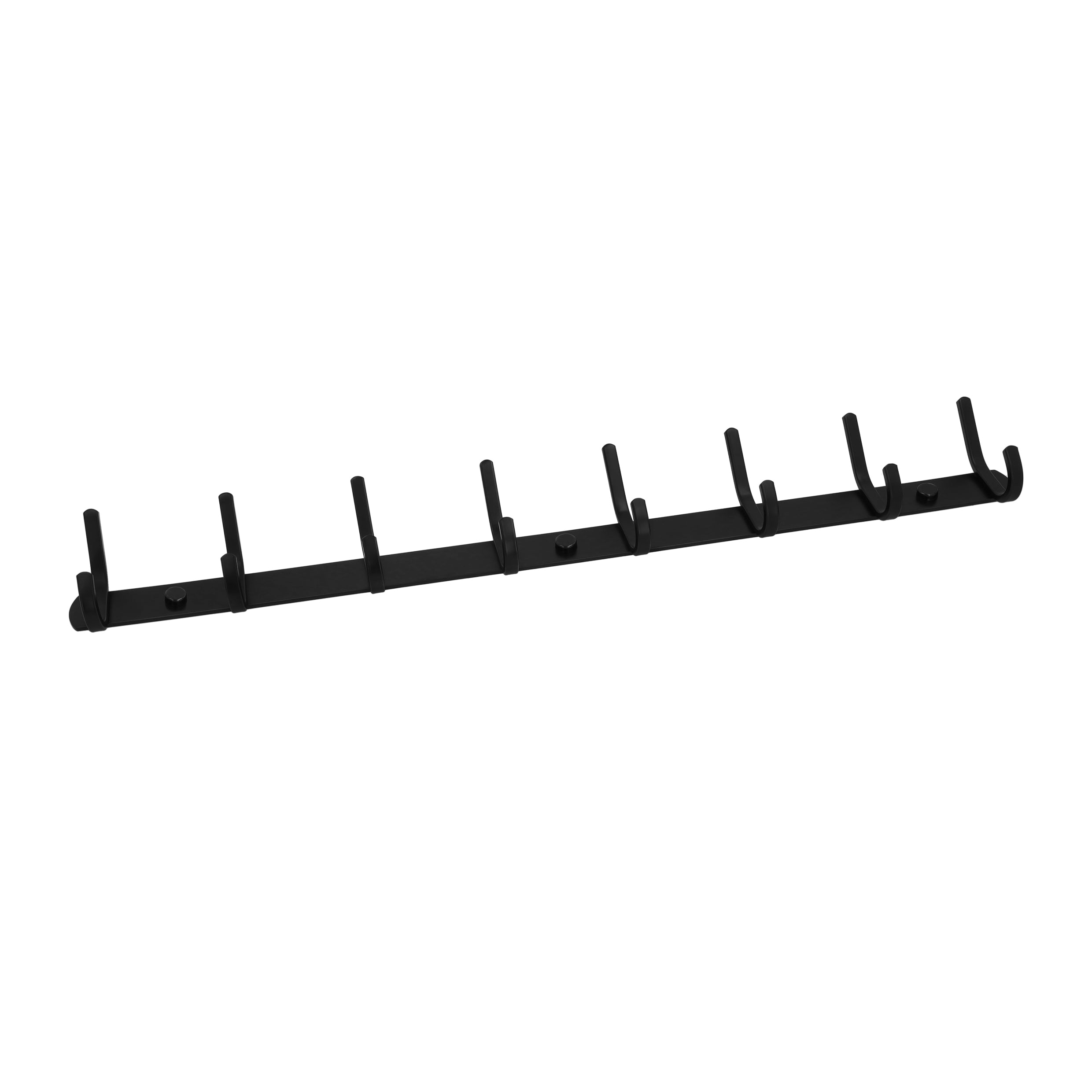 QUVIO Wandkapstok met 8 haken - Metaal - Zwart