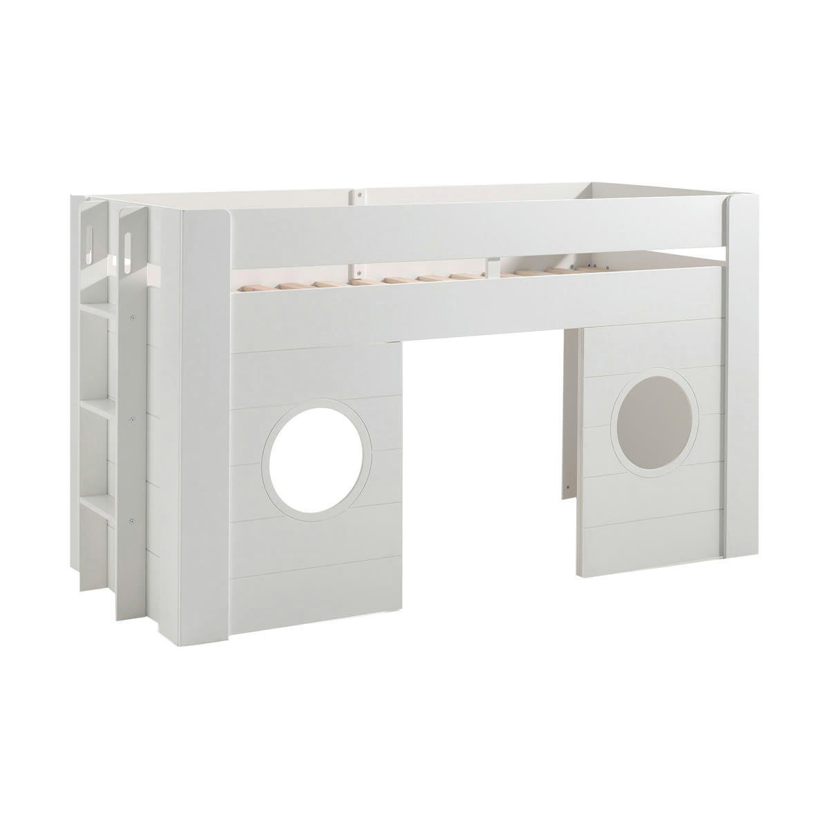 LIT - Lit cabane 90x200 sommier inclus blanc