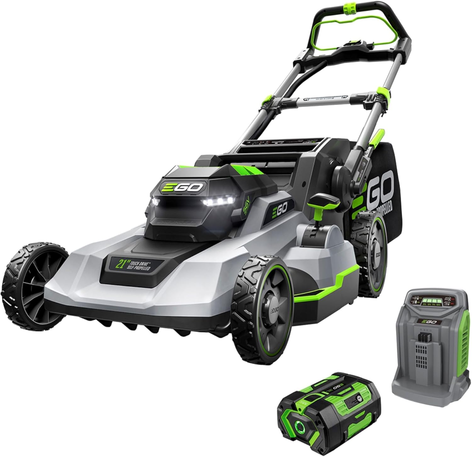EGO Power+ Electric Lawn Mower  Self-Propelled Cordless with Touch Drive  Includes 56V 7.5Ah Battery and Rapid Charger – LM2125SP