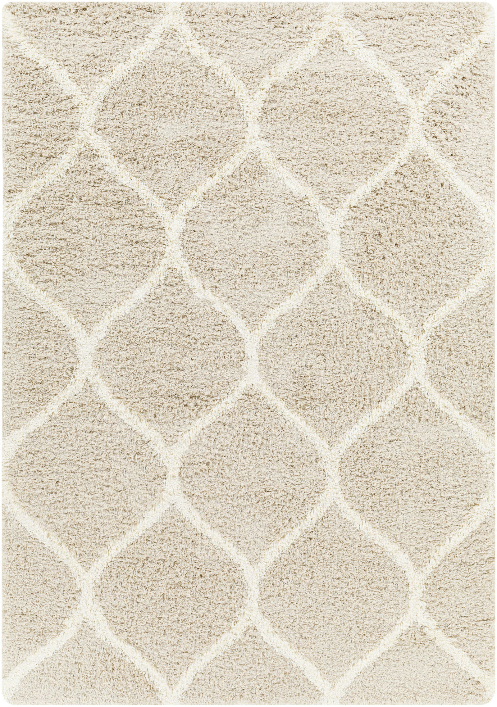 JUDY - Tapis Shaggy Oriental Blanc/Beige 160x220