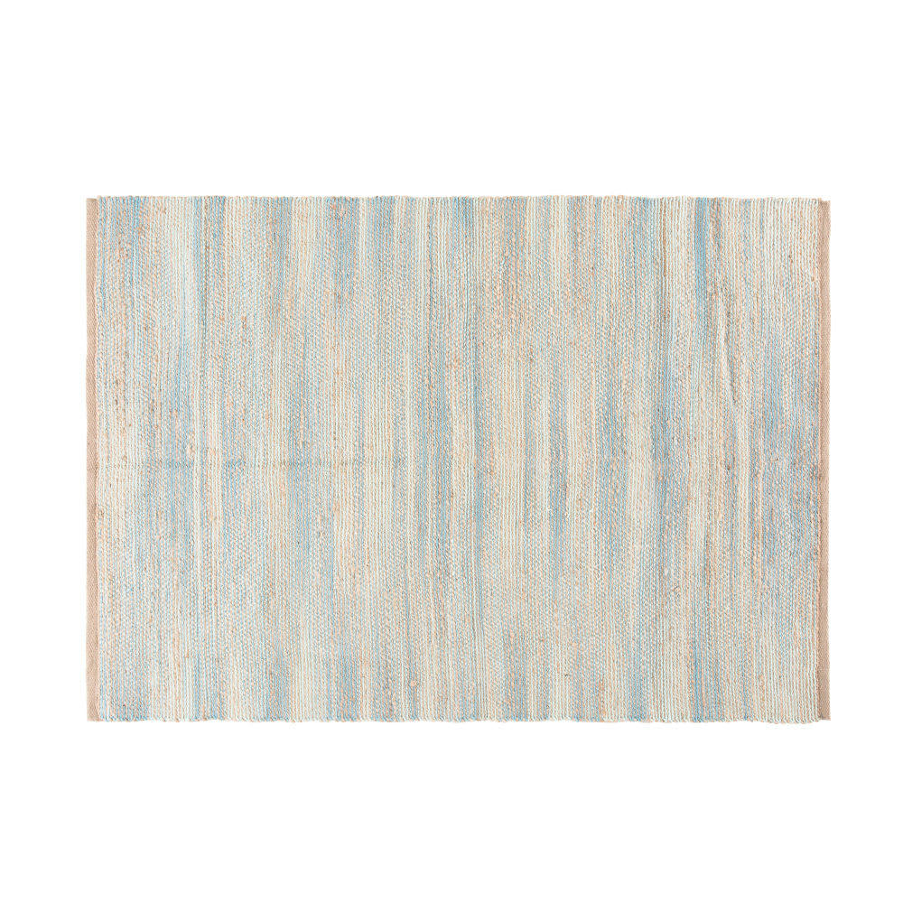 - Tapis tissé en jute et coton recyclé verts 160x230