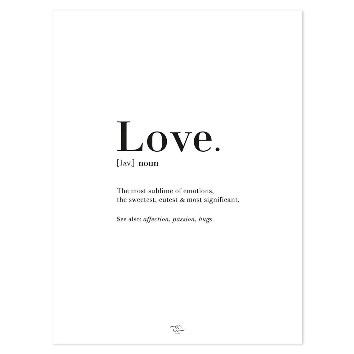 MINIMA - Affiche love en Papier Noir