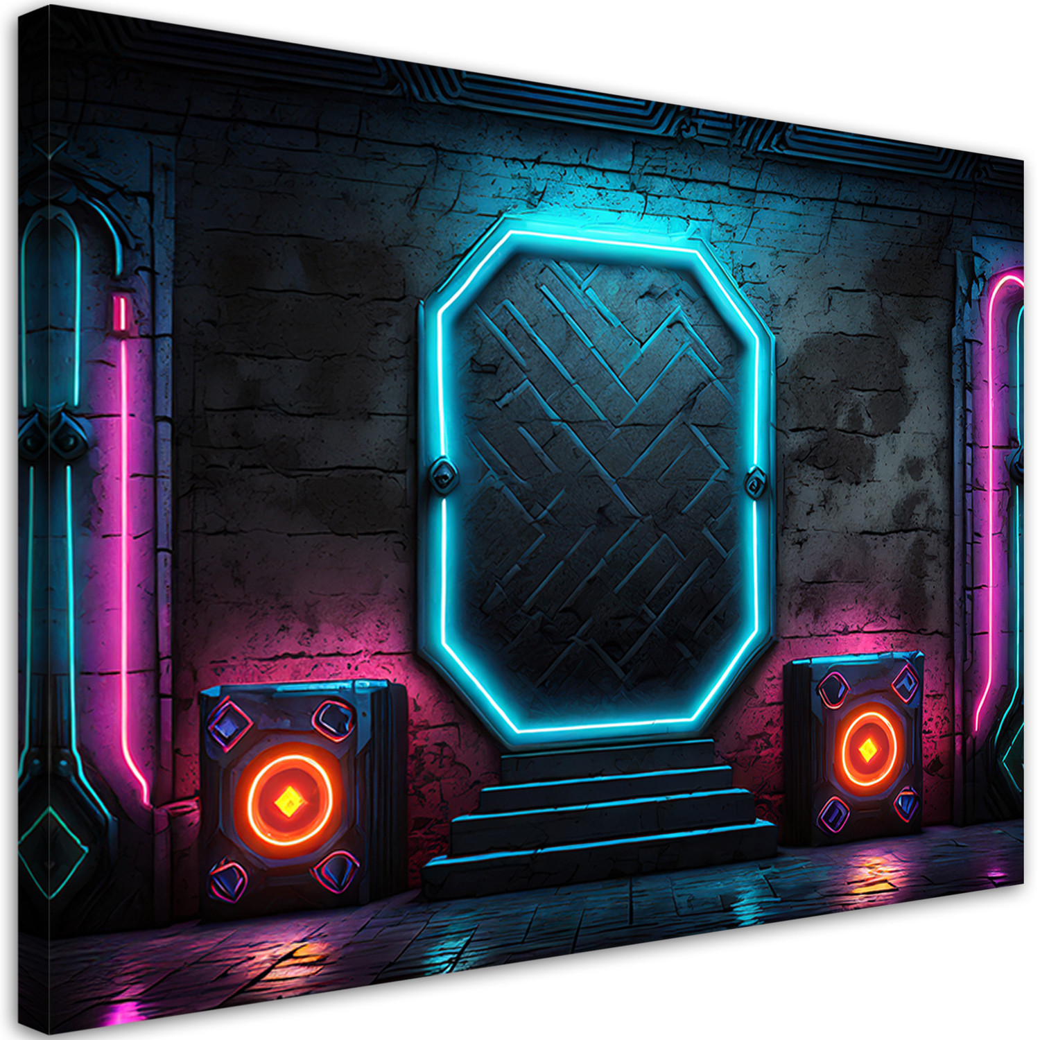 Feeby Obraz na płótnie, Sci Fi Neon Abstrakcja 60x40