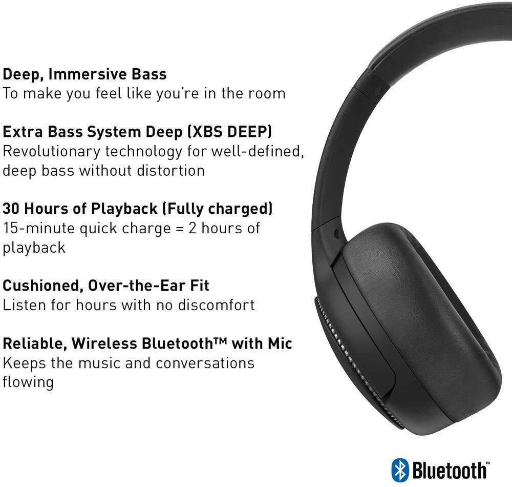 Panasonic M-Series Premium Mighty Bass Bluetooth Headphone, White