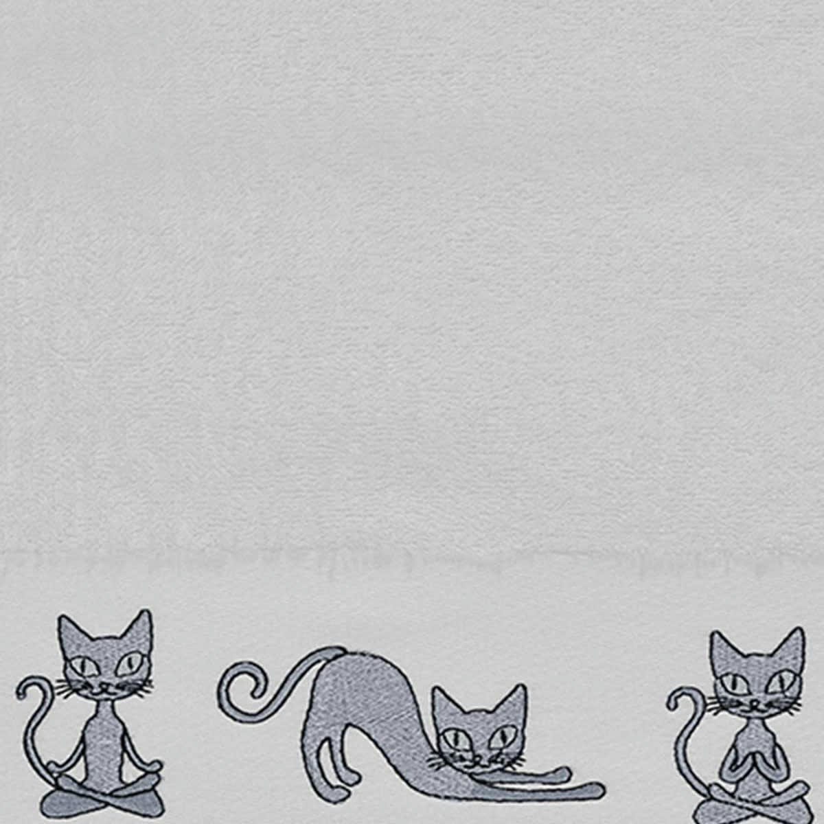 YOGI CAT - Serviette de toilette en coton Blanc 50x100 cm