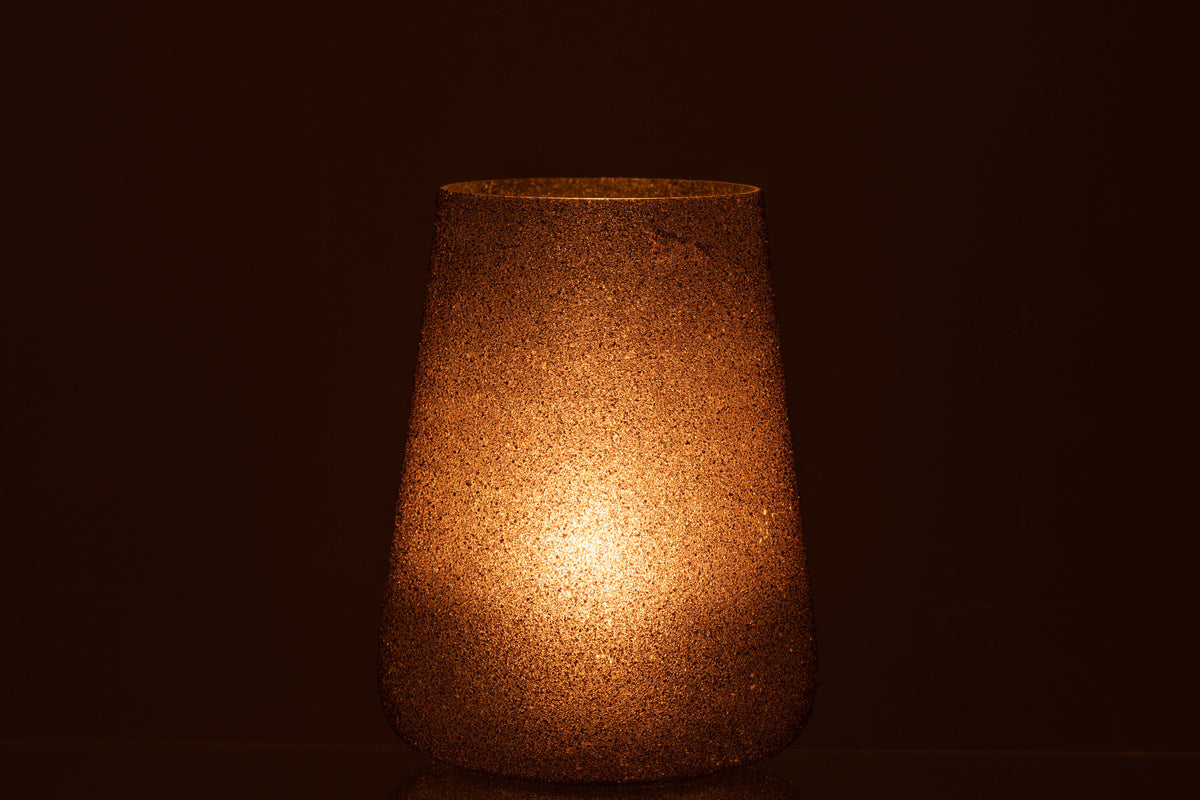 J-Line windlicht Glitter - glas - paars - large