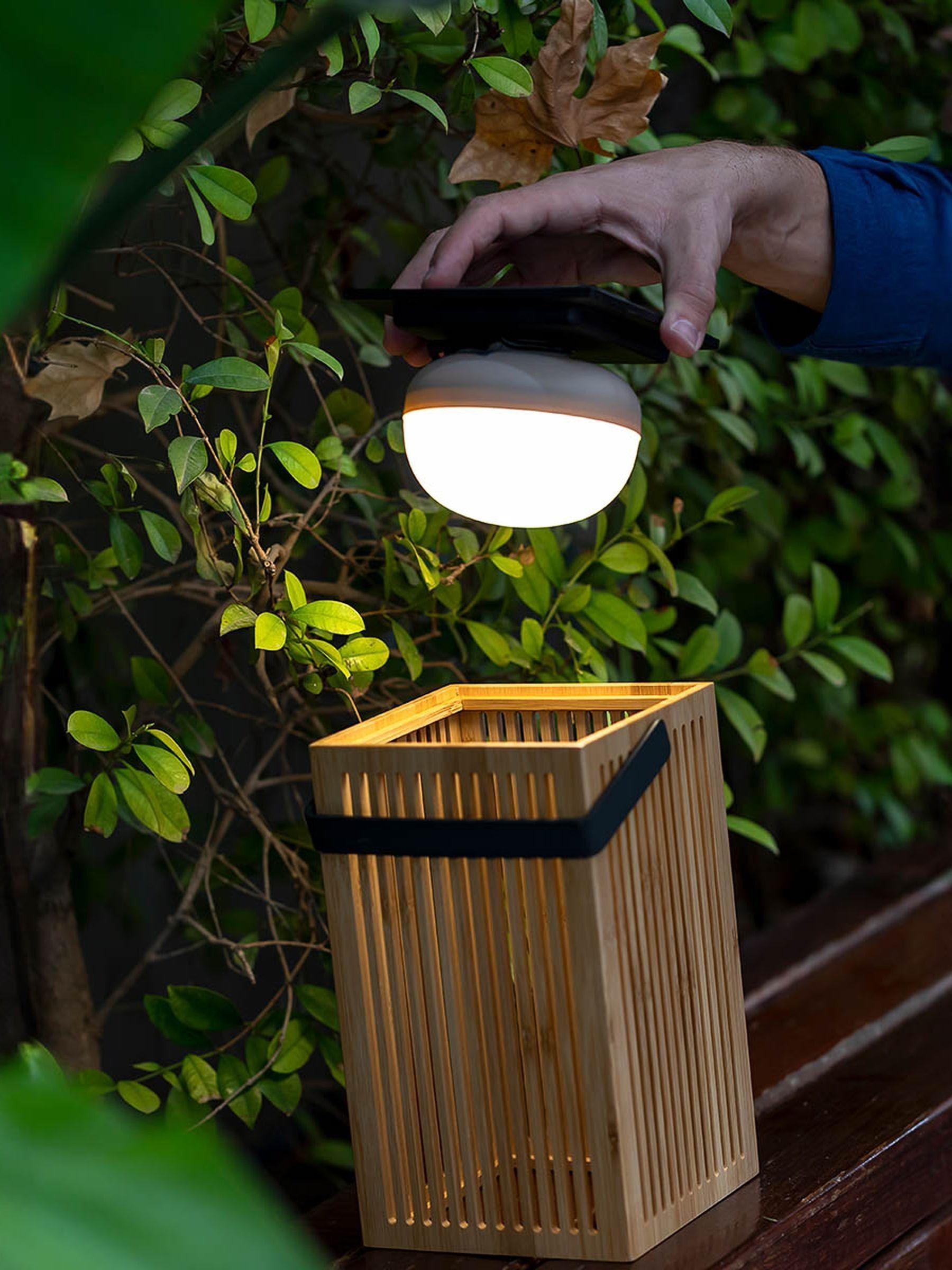 New Garden Brown Okinawa Cordless Portable Solar Lantern