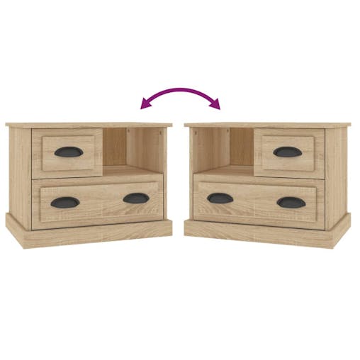 NNEVL Bedside Cabinet Sonoma Oak 60x39x45 cm
