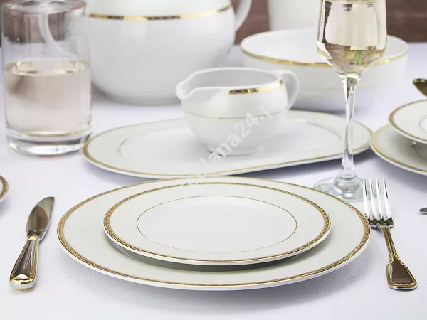 Serwis obiadowy na 12 osób (42 el.) Waza - Classic WA-99 Gold