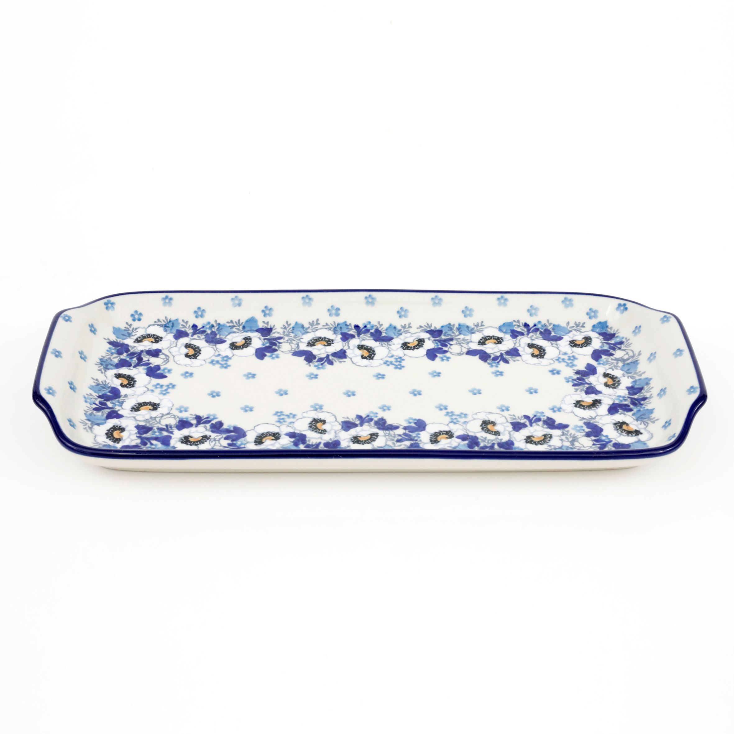 Tacka z uszkami 410 32/14,5 cm  2222X Biało-niebieskie anemony