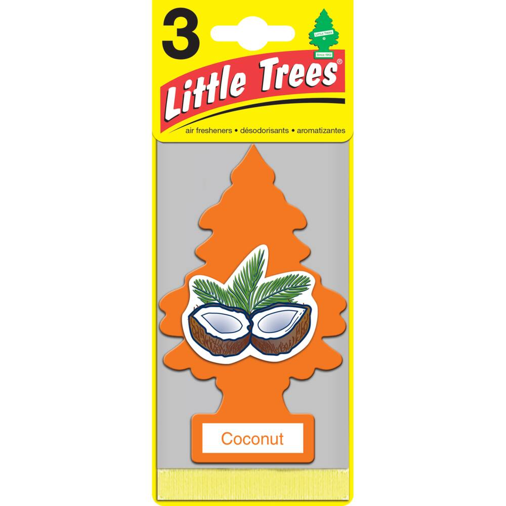 Little Trees Hanging Air Freshener, Coconut, 3-pk