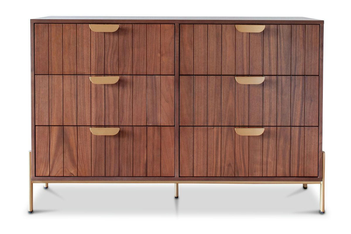 PITEA - Grande commode 6 tiroirs en bois foncé