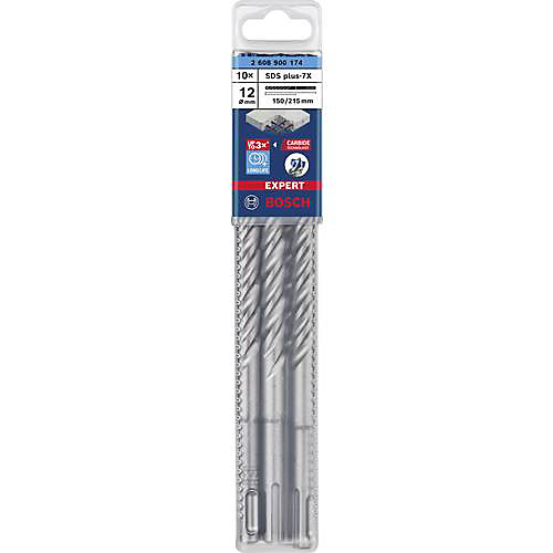10 forets béton pour perforateur SDS-Plus 7X 12 x 150 x 215mm - BOSCH EXPERT - 2608900174
