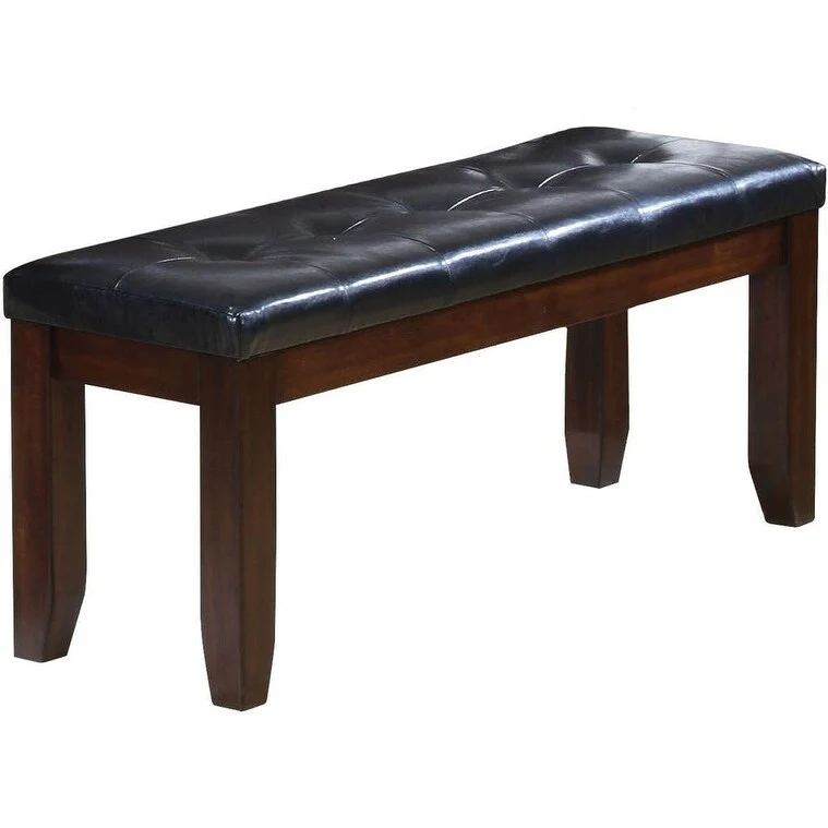 48 Inch Bench with Espresso Wood Legs for Entryway or Hallway - 48” x 17” x 20”