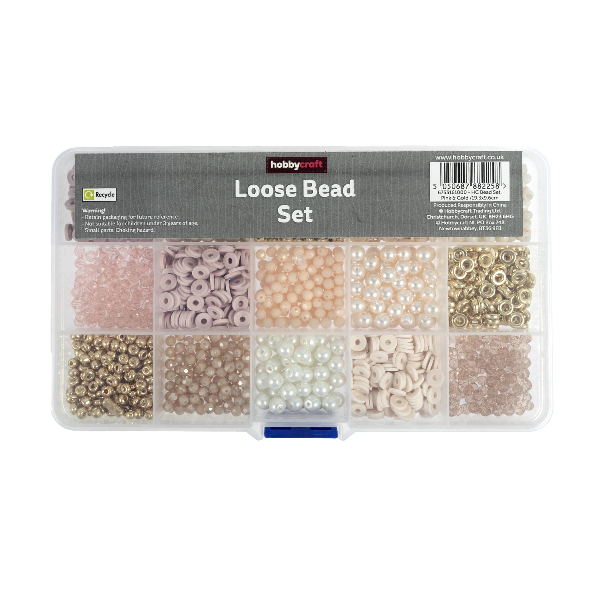 Pink and Gold Loose Bead Set