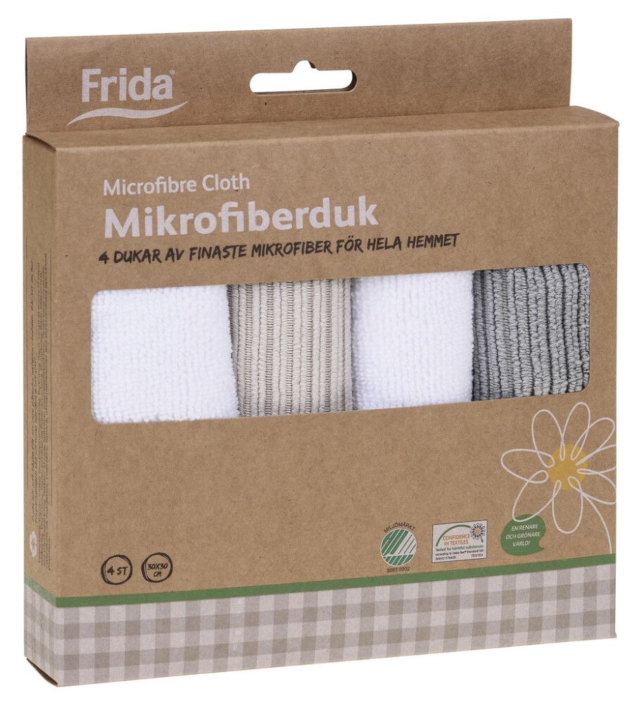 MIKROFIBERDUK FRIDA NATURE LINE 4-PACK 30X30CM