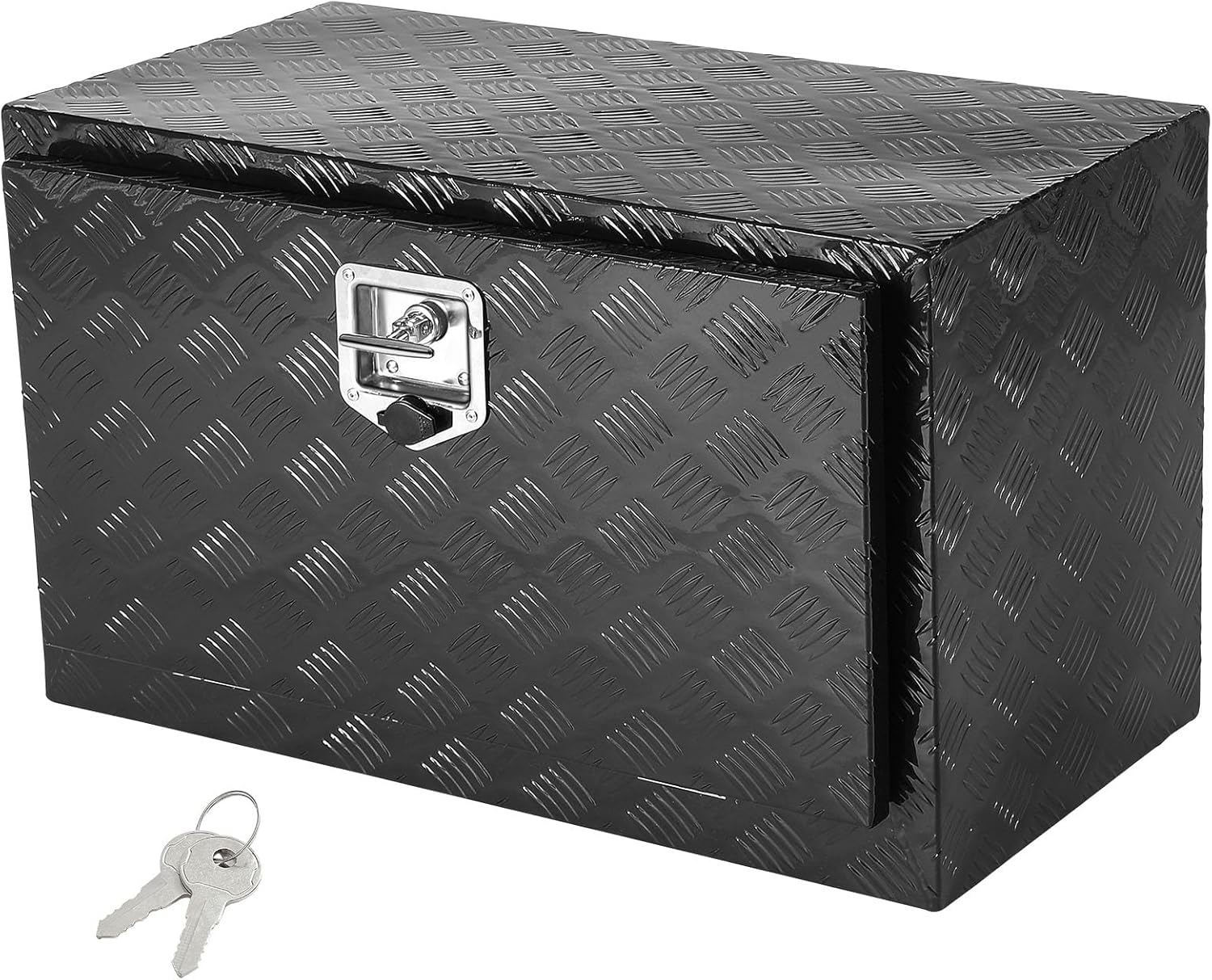 VEVOR Underbody Truck Box, 30×14×16 Pickup Storage Box, Heavy Duty Aluminum Diamond Plate Tool Box with Lock and Keys, Waterproof Trailer Storage Box with T-Handle Latch for Truck, Van, Trailer